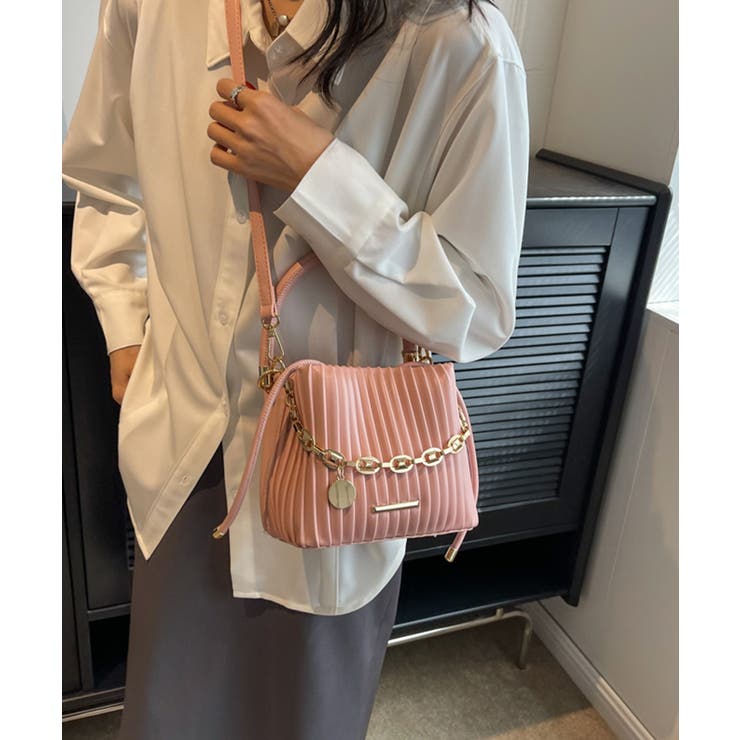 プリーツショルダーバッグ チェーン装飾 | SUNSHINE CLOSET | 詳細画像10 