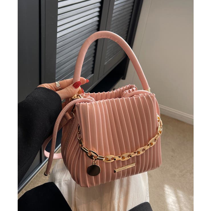 プリーツショルダーバッグ チェーン装飾 | SUNSHINE CLOSET | 詳細画像13 