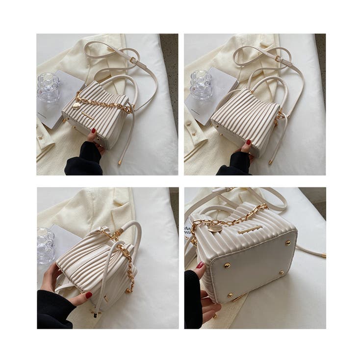 プリーツショルダーバッグ チェーン装飾 | SUNSHINE CLOSET | 詳細画像15 