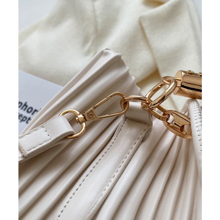 プリーツショルダーバッグ チェーン装飾 | SUNSHINE CLOSET | 詳細画像17 