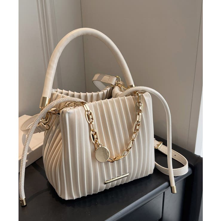 プリーツショルダーバッグ チェーン装飾 | SUNSHINE CLOSET | 詳細画像5 