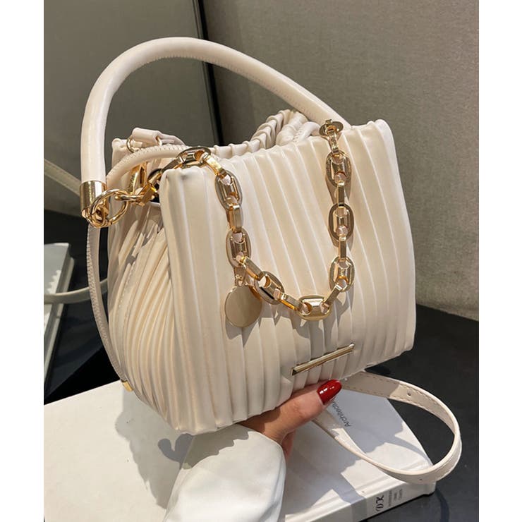 プリーツショルダーバッグ チェーン装飾 | SUNSHINE CLOSET | 詳細画像8 