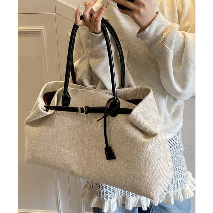 キャンバストートバッグ横長ベルトデザイン | SUNSHINE CLOSET | 詳細画像1 