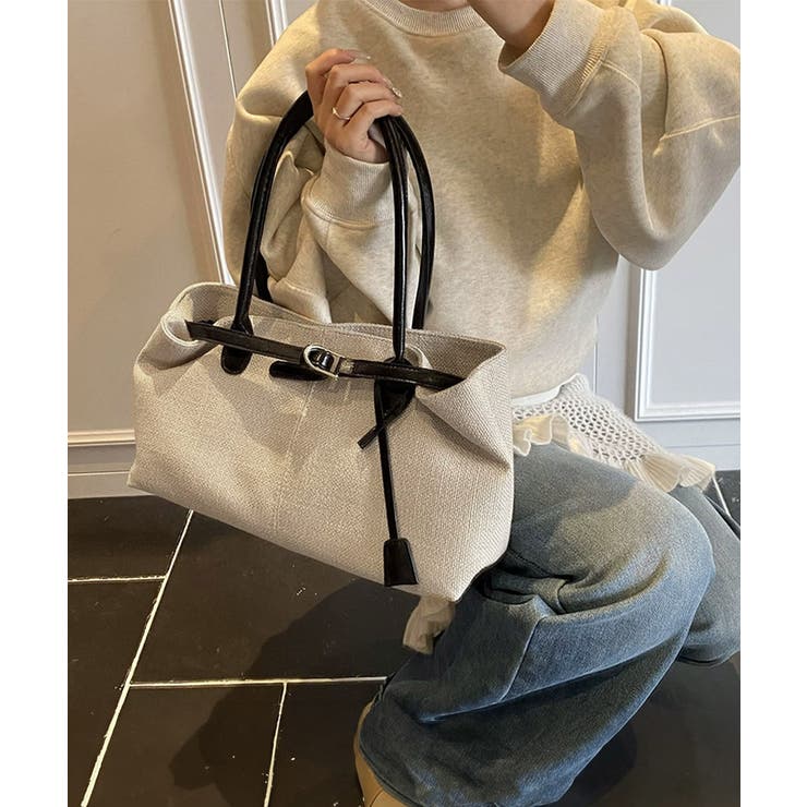 キャンバストートバッグ横長ベルトデザイン | SUNSHINE CLOSET | 詳細画像3 