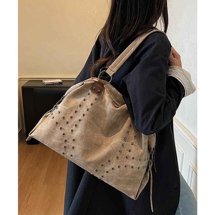 大容量ユーズド風バッグレディース 大人カジュアル肩掛けかばん ビッグトート韓国風 | SUNSHINE CLOSET | 詳細画像10 