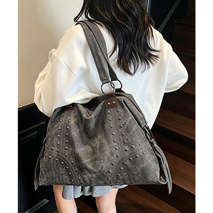 大容量ユーズド風バッグレディース 大人カジュアル肩掛けかばん ビッグトート韓国風 | SUNSHINE CLOSET | 詳細画像2 