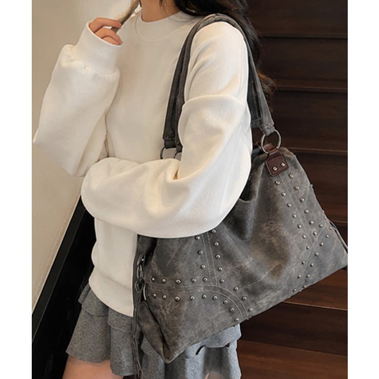 大容量ユーズド風バッグレディース 大人カジュアル肩掛けかばん ビッグトート韓国風 | SUNSHINE CLOSET | 詳細画像3 
