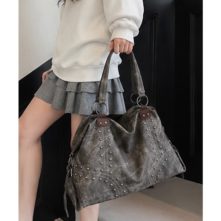 大容量ユーズド風バッグレディース 大人カジュアル肩掛けかばん ビッグトート韓国風 | SUNSHINE CLOSET | 詳細画像4 