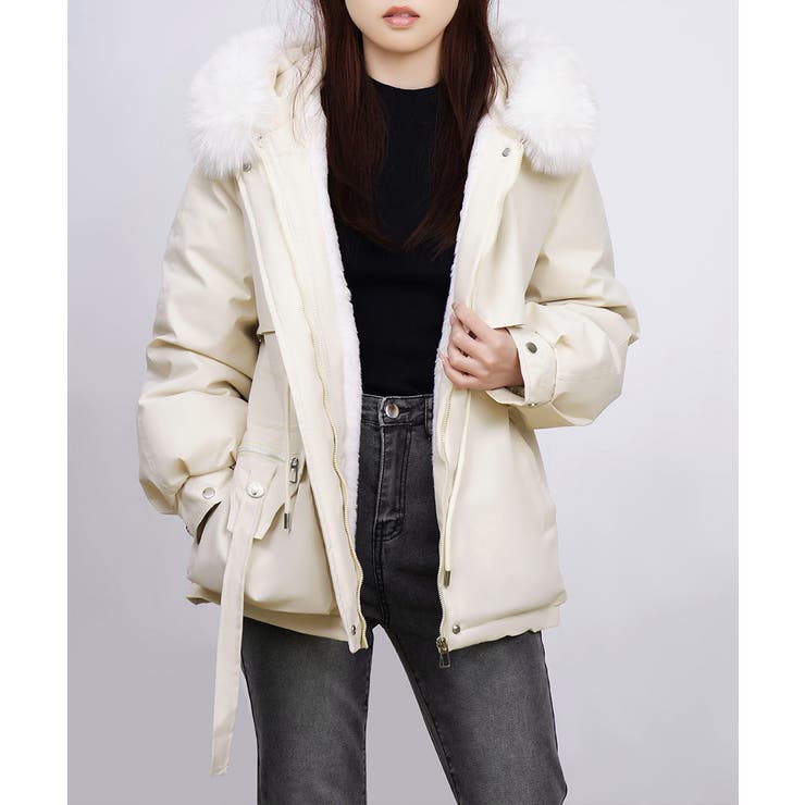 ファーフード付きモッズコートレディース冬[品番：AGCW0007282