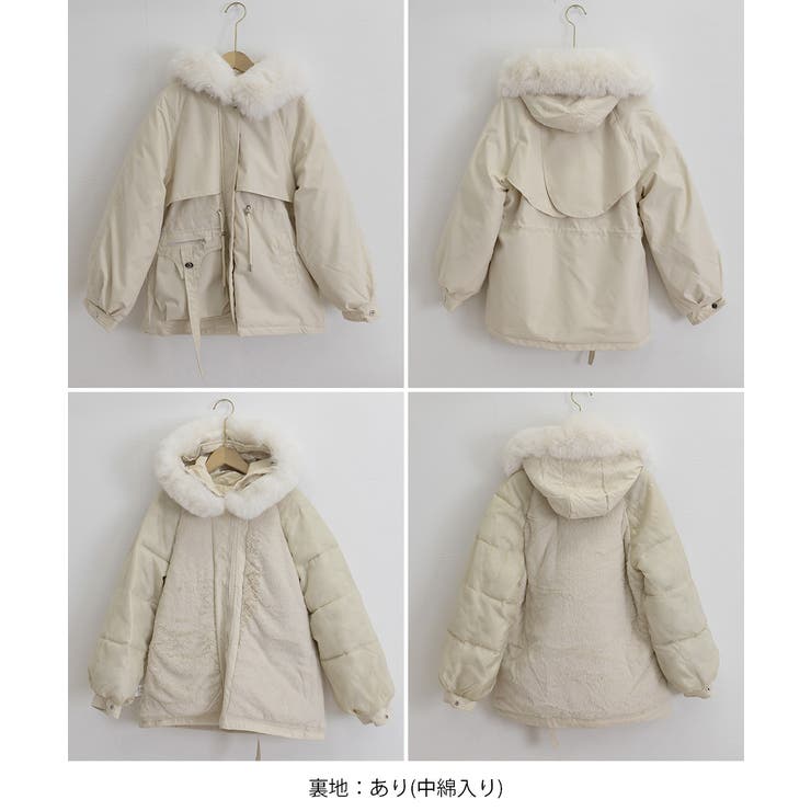 ファーフード付きモッズコートレディース冬[品番：AGCW0007282