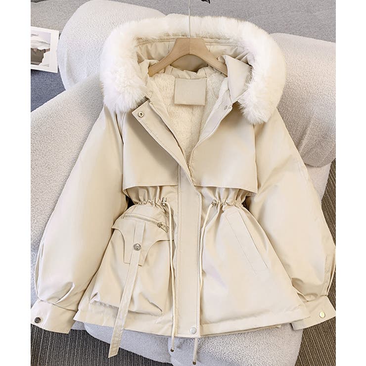 ウエストマーク中綿入りショートコート ボリュームファー襟 韓国風モッズジャケット… | SUNSHINE CLOSET | 詳細画像36 