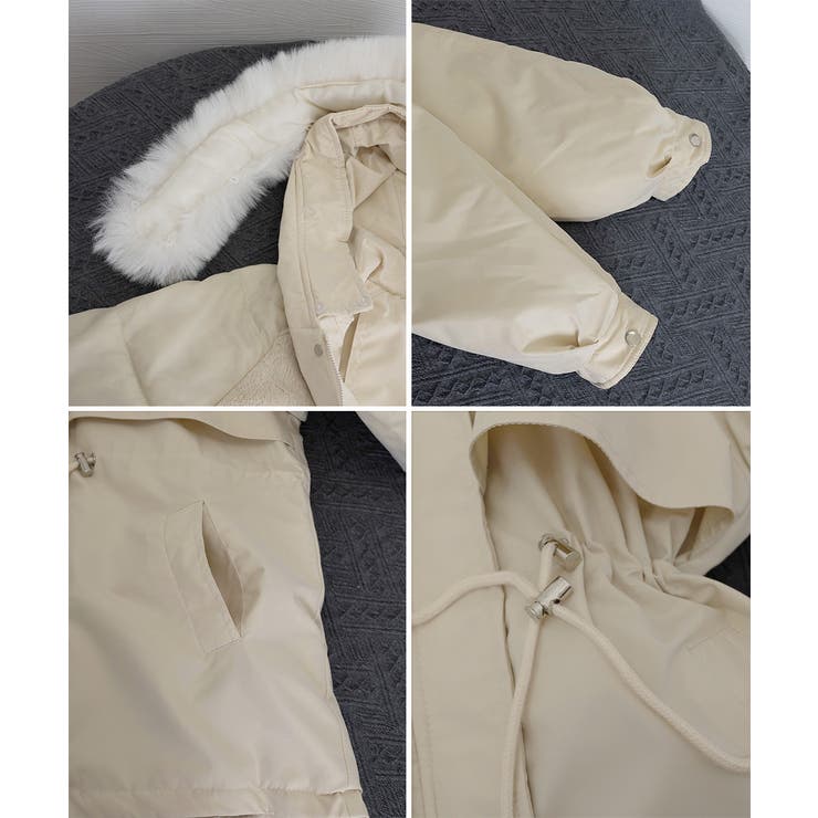 ウエストマーク中綿入りショートコート ボリュームファー襟 韓国風モッズジャケット… | SUNSHINE CLOSET | 詳細画像39 