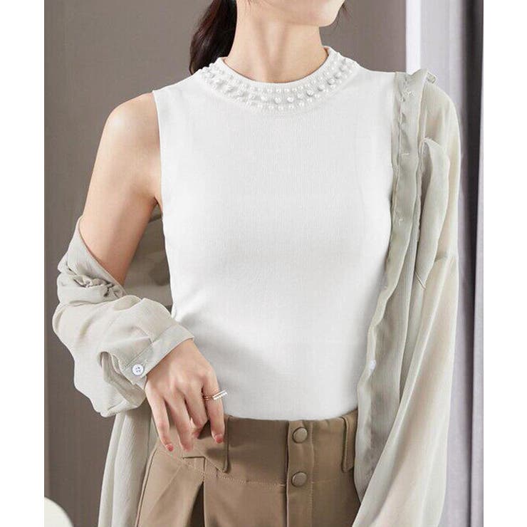 袖なしサマーニットレディース インナートップスきれいめ プルオーバーニットシンプ… | SUNSHINE CLOSET | 詳細画像10 