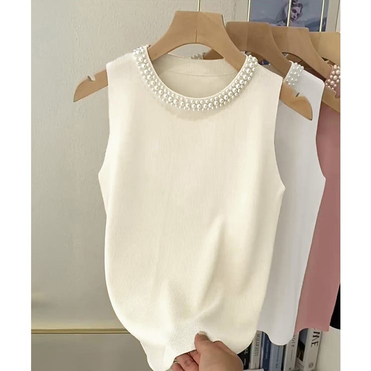 袖なしサマーニットレディース インナートップスきれいめ プルオーバーニットシンプ… | SUNSHINE CLOSET | 詳細画像15 