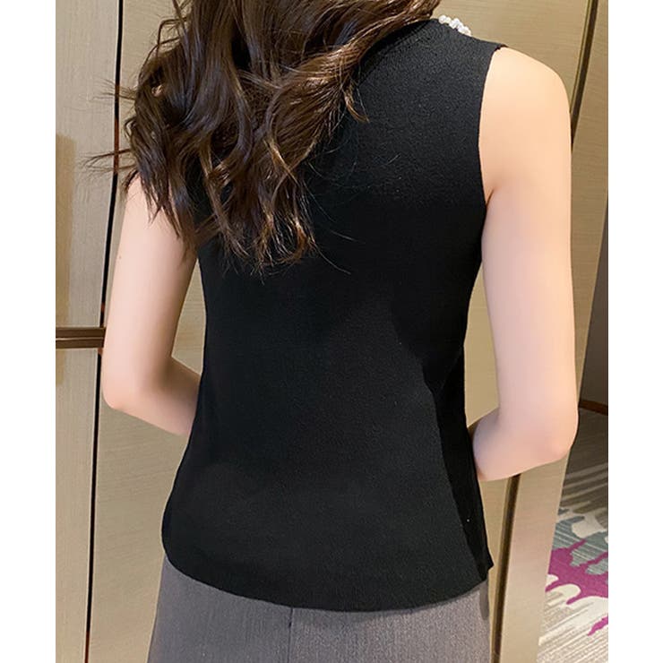 袖なしサマーニットレディース インナートップスきれいめ プルオーバーニットシンプ… | SUNSHINE CLOSET | 詳細画像6 