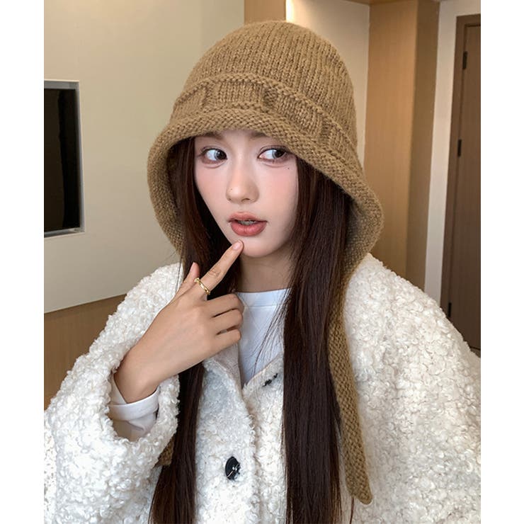 暖かいニットフライトキャップ 紐付き帽子 柔らかニットハット防寒大人カジュアルガ… | SUNSHINE CLOSET | 詳細画像12 