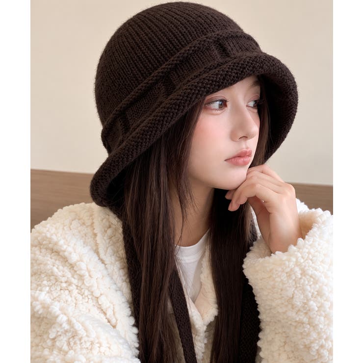 暖かいニットフライトキャップ 紐付き帽子 柔らかニットハット防寒大人カジュアルガ… | SUNSHINE CLOSET | 詳細画像14 