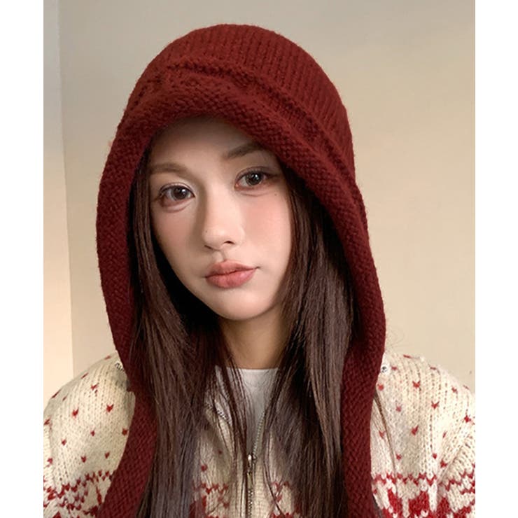 暖かいニットフライトキャップ 紐付き帽子 柔らかニットハット防寒大人カジュアルガ… | SUNSHINE CLOSET | 詳細画像15 