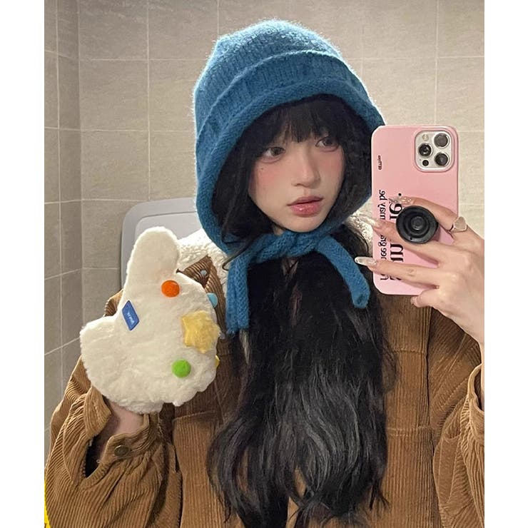 暖かいニットフライトキャップ 紐付き帽子 柔らかニットハット防寒大人カジュアルガ… | SUNSHINE CLOSET | 詳細画像18 