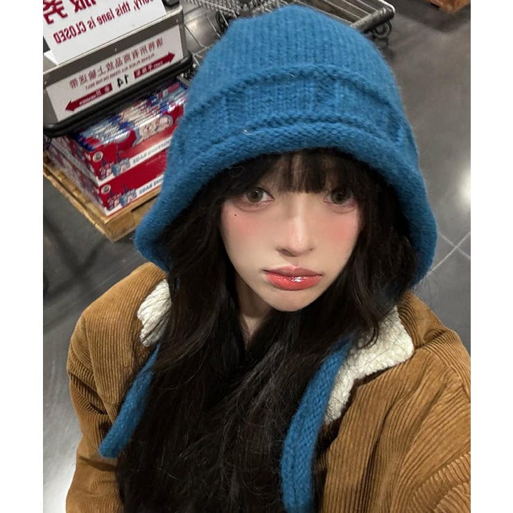 暖かいニットフライトキャップ 紐付き帽子 柔らかニットハット防寒大人カジュアルガ… | SUNSHINE CLOSET | 詳細画像19 