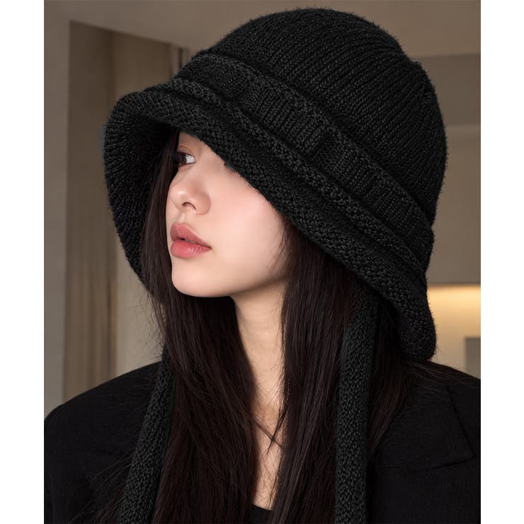暖かいニットフライトキャップ 紐付き帽子 柔らかニットハット防寒大人カジュアルガ… | SUNSHINE CLOSET | 詳細画像5 