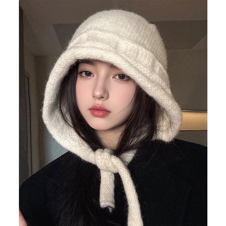 暖かいニットフライトキャップ 紐付き帽子 柔らかニットハット防寒大人カジュアルガ… | SUNSHINE CLOSET | 詳細画像6 