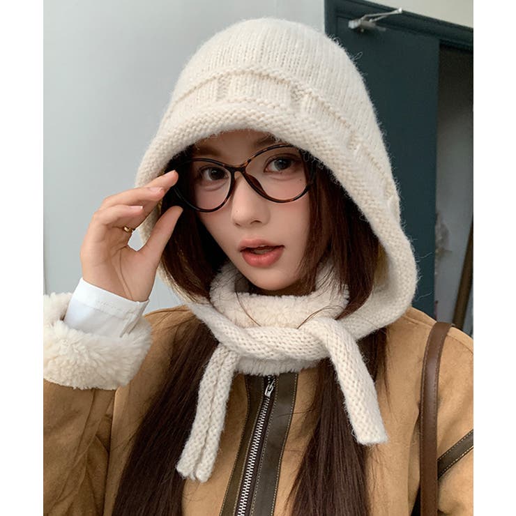 暖かいニットフライトキャップ 紐付き帽子 柔らかニットハット防寒大人カジュアルガ… | SUNSHINE CLOSET | 詳細画像8 