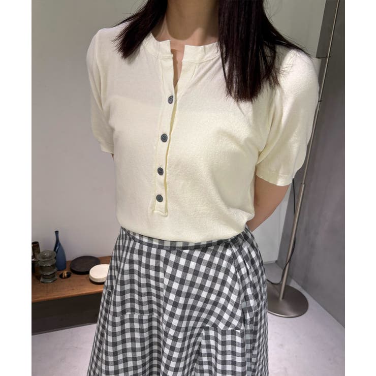 サマーニット Vネックニットトップス韓国 | SUNSHINE CLOSET | 詳細画像15 