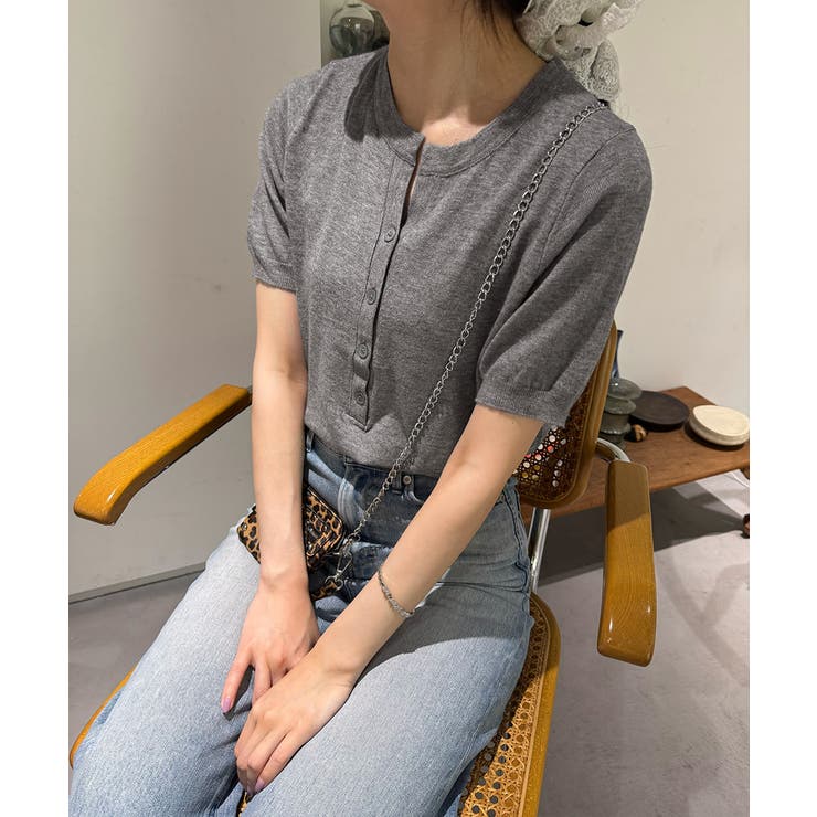 サマーニット Vネックニットトップス韓国 | SUNSHINE CLOSET | 詳細画像19 