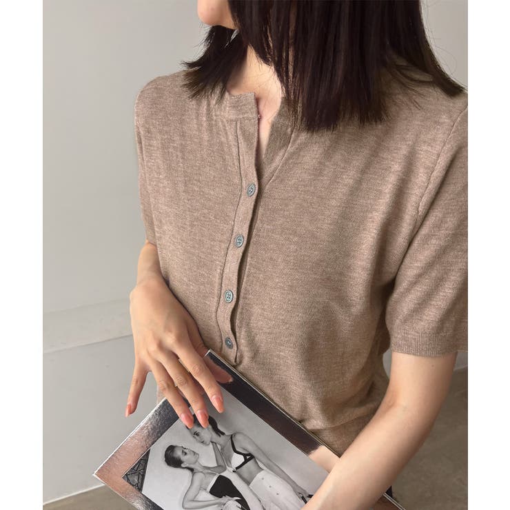 サマーニット Vネックニットトップス韓国 | SUNSHINE CLOSET | 詳細画像26 