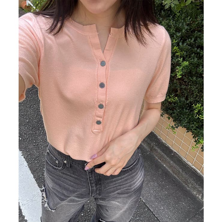 サマーニット Vネックニットトップス韓国 | SUNSHINE CLOSET | 詳細画像29 