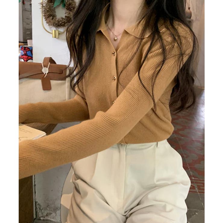 秋冬ニットトップス レディースニットポロ | SUNSHINE CLOSET | 詳細画像16 