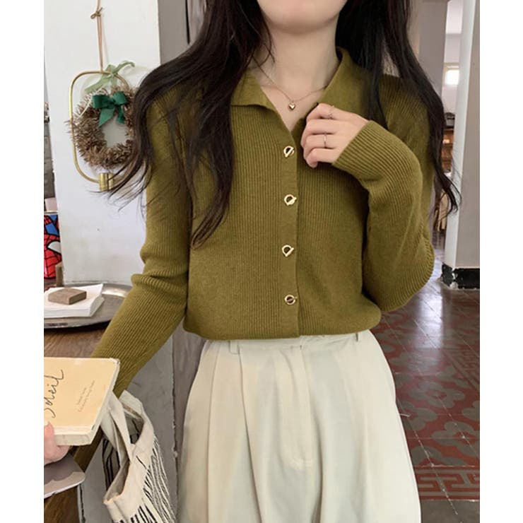 秋冬ニットトップス レディースニットポロ | SUNSHINE CLOSET | 詳細画像17 