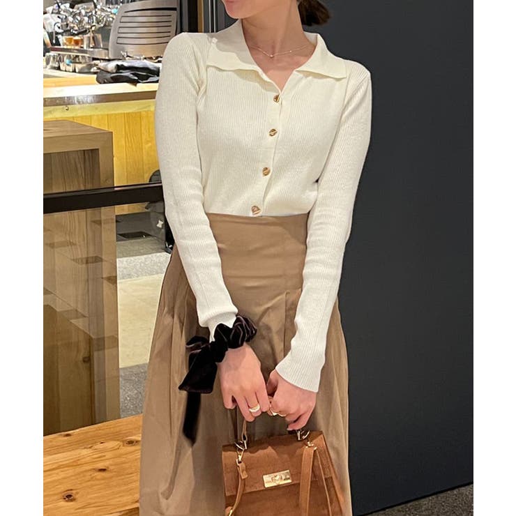 秋冬ニットトップス レディースニットポロ | SUNSHINE CLOSET | 詳細画像3 