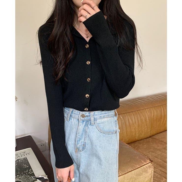 秋冬ニットトップス レディースニットポロ | SUNSHINE CLOSET | 詳細画像7 