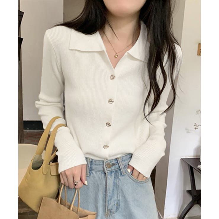 秋冬ニットトップス レディースニットポロ | SUNSHINE CLOSET | 詳細画像8 