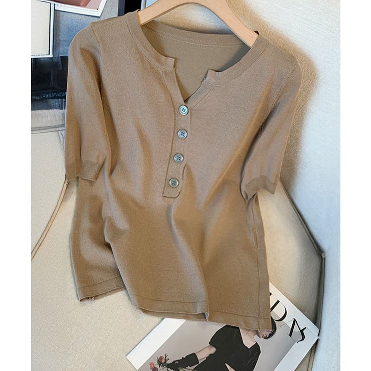 ニットトップス 半袖Vネックサマーニット | SUNSHINE CLOSET | 詳細画像15 