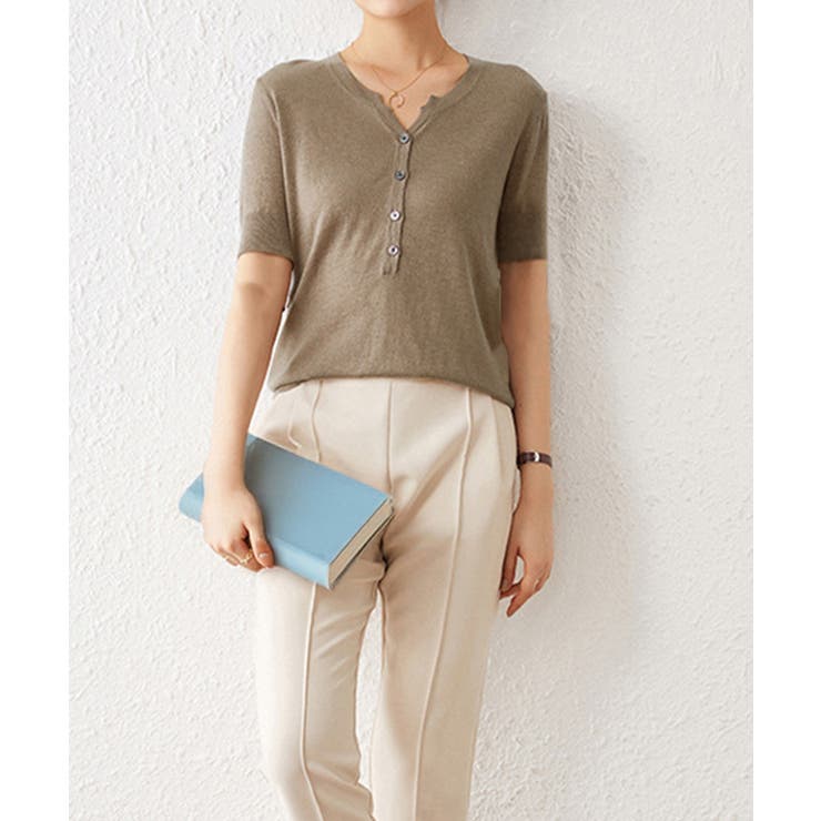 ニットトップス 半袖Vネックサマーニット | SUNSHINE CLOSET | 詳細画像6 