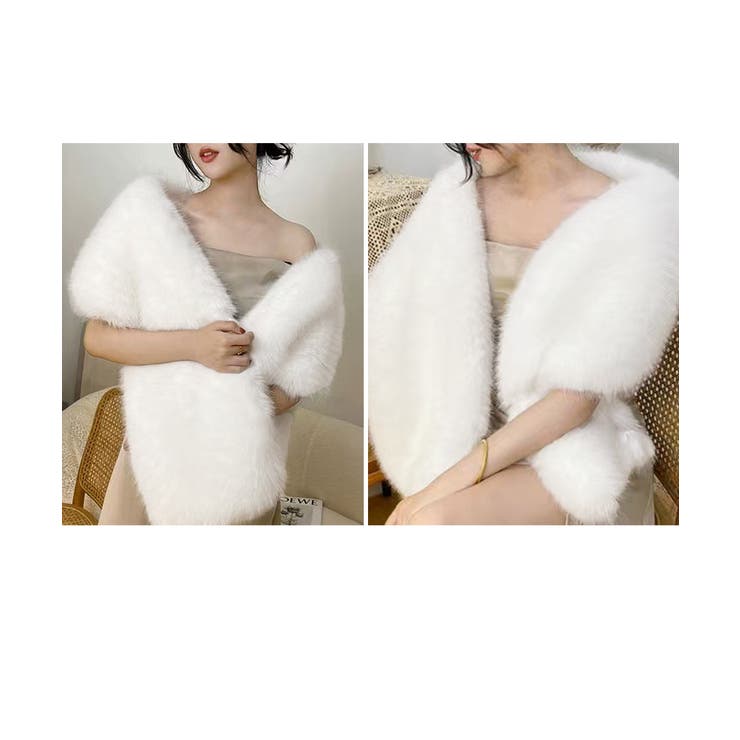 厚手ファーストールレディース秋冬 ウェディングファーボレロ花嫁 パーティーストー… | SUNSHINE CLOSET | 詳細画像4 