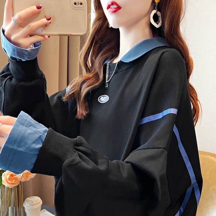 レイヤード風 スウェット 薄手トレーナー | SUNSHINE CLOSET | 詳細画像8 