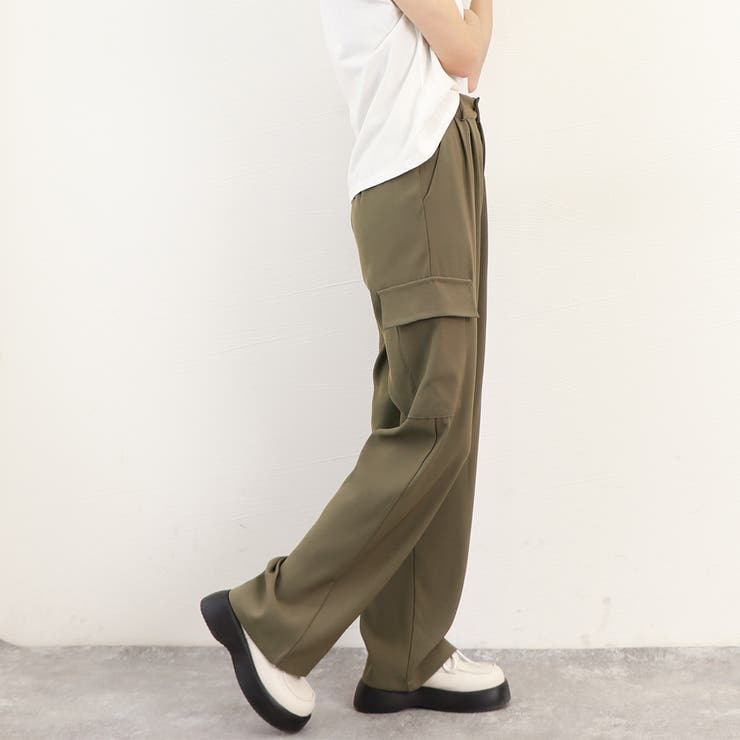リヴドロワ　美品　イージートラックパンツ　カーキ　36 ベイカーパンツ　カーゴ カーゴパンツ レディース ベイカーパンツ[品番：AGCW0003860