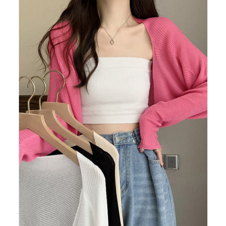 レディース クロップド丈 リブニットカーディガン | SUNSHINE CLOSET | 詳細画像22 