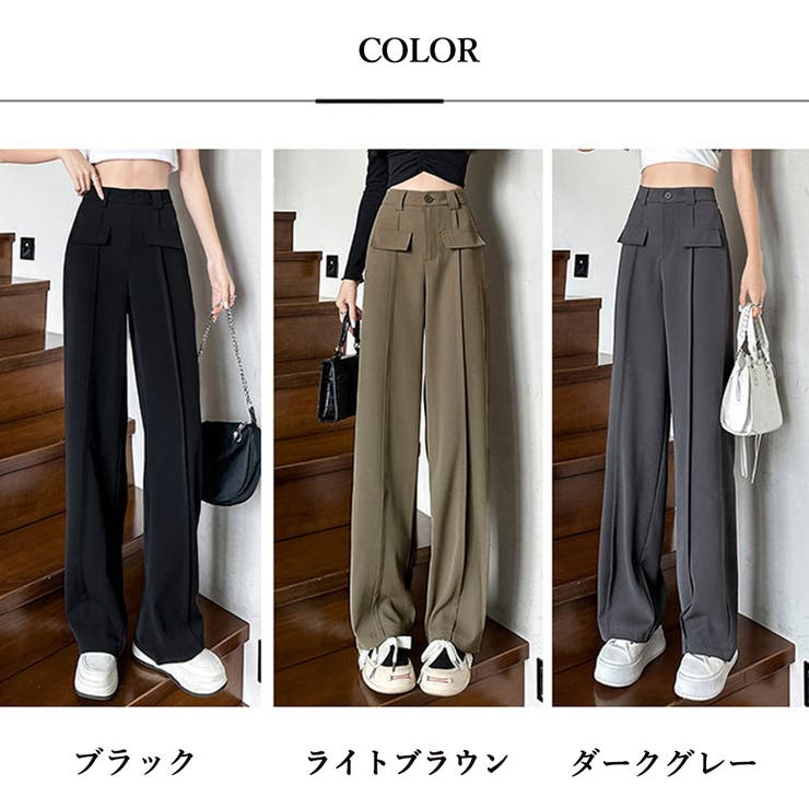 ワイドパンツ ハイウエストスラックス脚長 | SUNSHINE CLOSET | 詳細画像2 