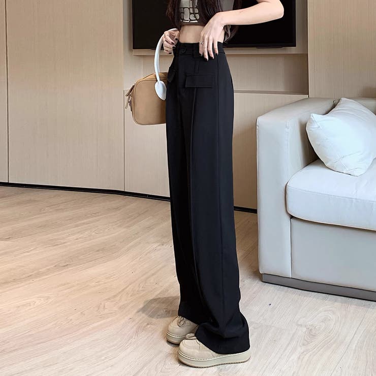 ワイドパンツ ハイウエストスラックス脚長 | SUNSHINE CLOSET | 詳細画像6 