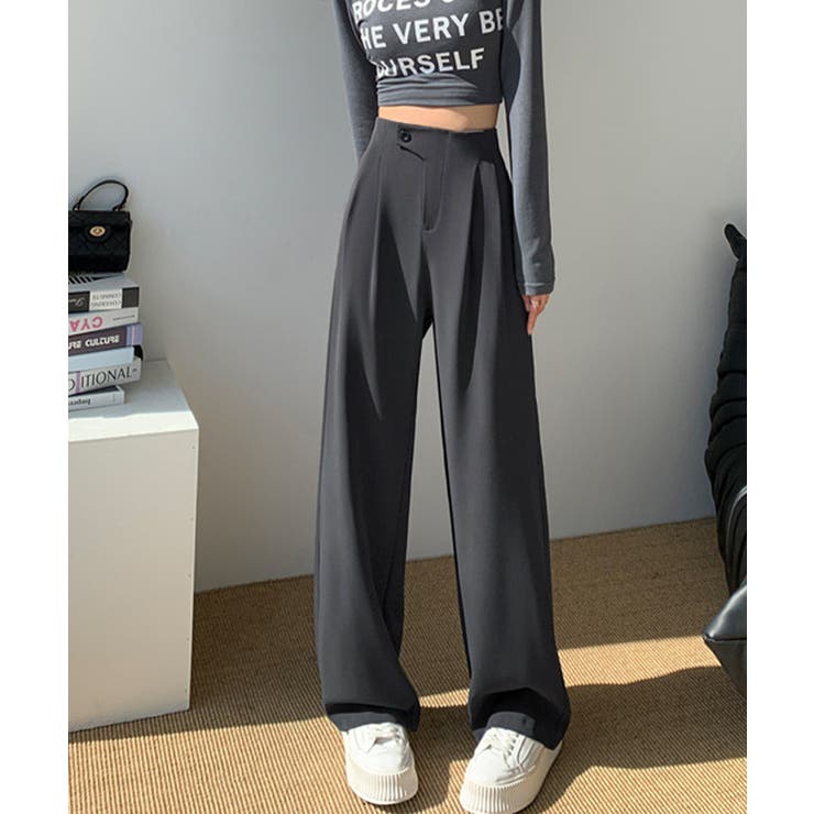 着やせタックパンツレディース 韓国風 通勤ロングパンツ | SUNSHINE CLOSET | 詳細画像13 