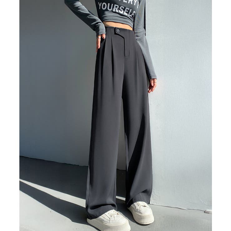 着やせタックパンツレディース 韓国風 通勤ロングパンツ | SUNSHINE CLOSET | 詳細画像14 