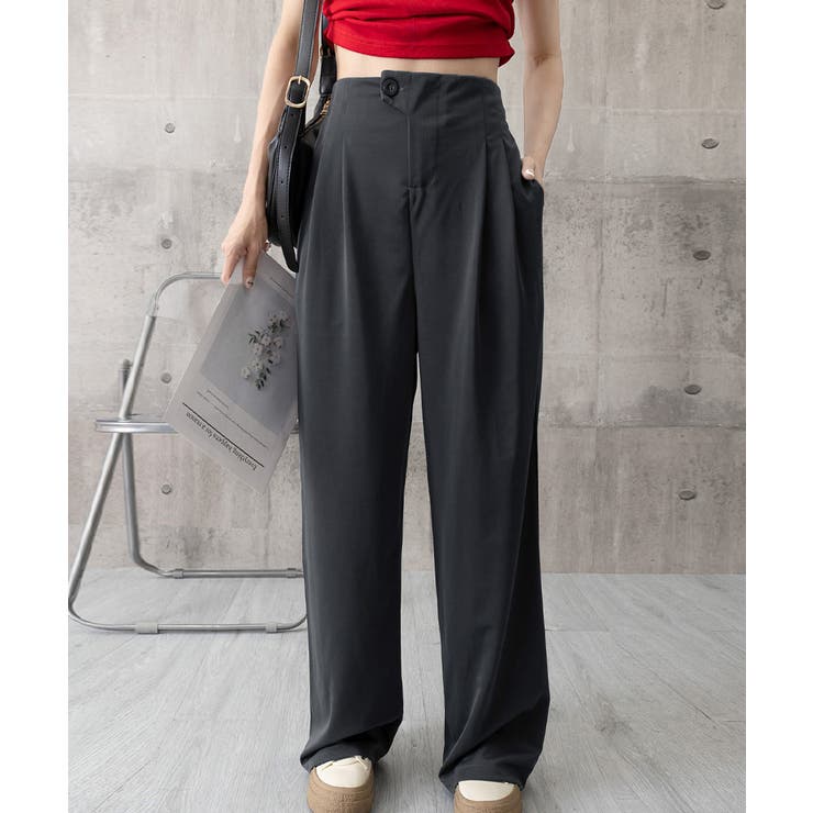 着やせタックパンツレディース 韓国風 通勤ロングパンツ | SUNSHINE CLOSET | 詳細画像18 