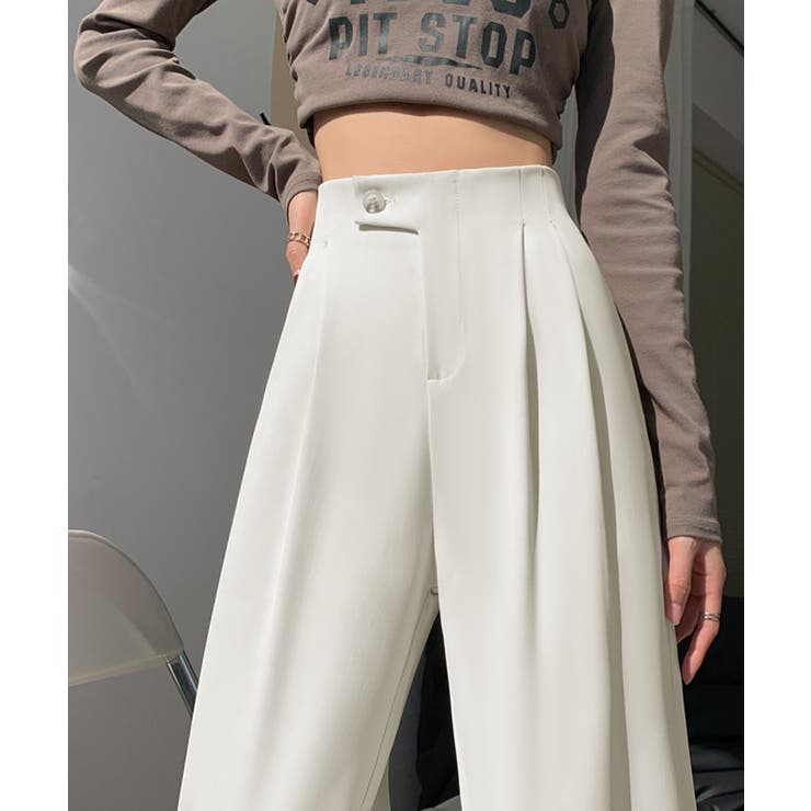 着やせタックパンツレディース 韓国風 通勤ロングパンツ | SUNSHINE CLOSET | 詳細画像2 