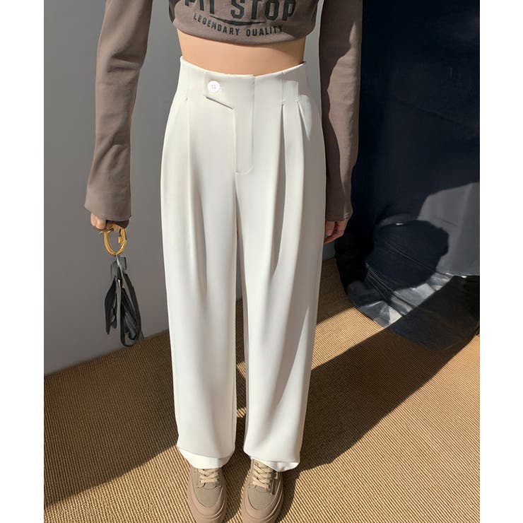 着やせタックパンツレディース 韓国風 通勤ロングパンツ | SUNSHINE CLOSET | 詳細画像3 