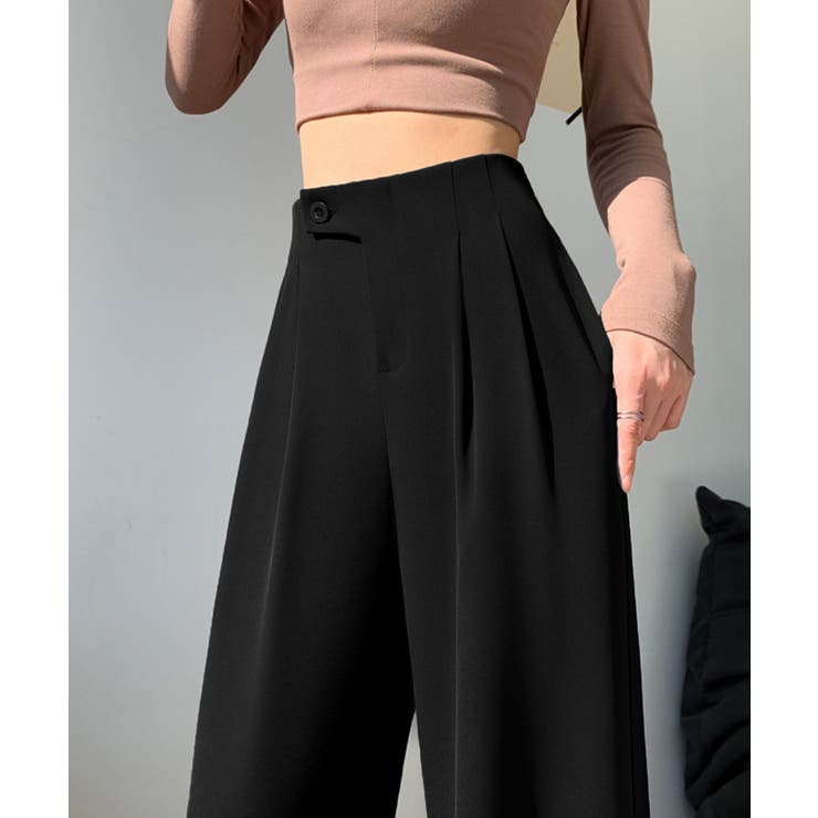 着やせタックパンツレディース 韓国風 通勤ロングパンツ | SUNSHINE CLOSET | 詳細画像6 